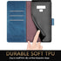 SUANPOT Samsung Galaxy Note 9 6.4" RFID Blocking Leather Wallet Case, Credit Card Holder Flip Folio Cover, Sky Blue