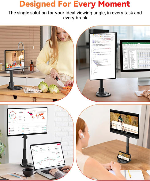 HotYeah 15.6-inch Adjustable Portable Magnetic Stand Holder for Portable Monitor/iPhone/Tablet, Stand Mount for iPad