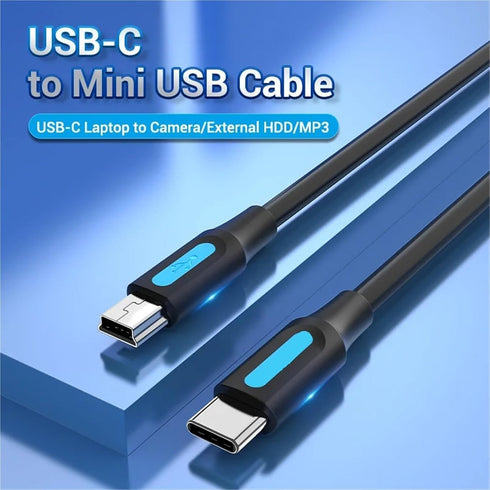 ZDMEBEZ 1Pcs MP3 1.5m 2m(2m) USB C to Mini USB Cable Type C Adapter for Digital Camera Player HDD Type-c to Mini USB
