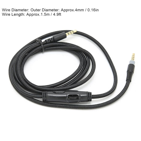 Hilitand Headphone Audio Cable, 4.9ft 3.5mm Male to Male Audio Cable with Volume Control, 3.5mm Headphone Cable Replacement, for HyperX Cloud Alpha Headphone