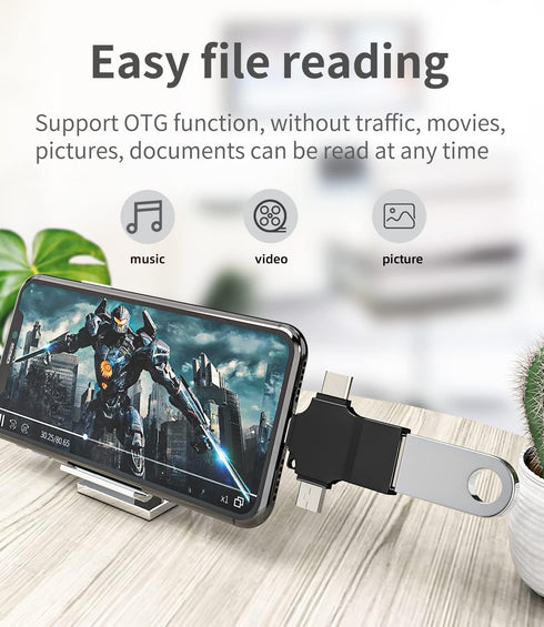 Lightning Male to USB Female OTG Adapter for iPhone 15 Pro Max 14 13 11 12 Xr X Xs 8 7 Plus, iPad, HUB