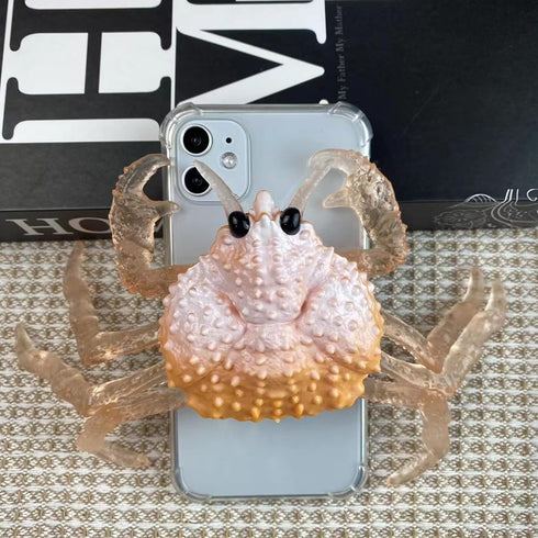 Seconddog 3D Pinch 11,Trendy 11(Orange) Finger Crabs Funny Stretching Decompression Phone Case Compatible with iPhone