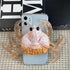 Seconddog 3D Pinch 11,Trendy 11(Orange) Finger Crabs Funny Stretching Decompression Phone Case Compatible with iPhone