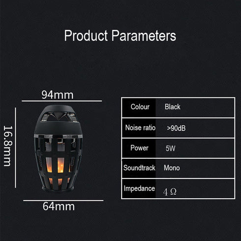 Led Flame Speaker, Dancing Flames Portable Bluetooth Speaker & Torch Atmosphere Light, USB