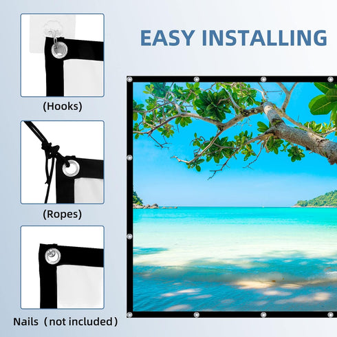 HUANYINGBJB 4K 16:9 (60 inches) Projector Screen, HD Rear Front Projector Screen Foldable Projection Screen