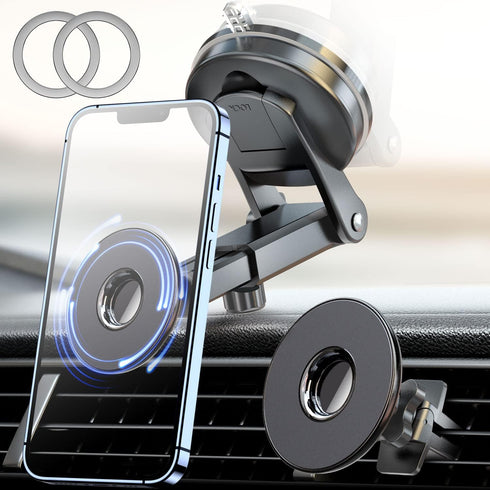 eSamcore Retractable Magnetic Car Mount for iPhone 15/14/13 Pro Max and MagSafe Case, Black