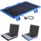 Portable Quiet Laptop Cooler Cooling Pad Stand with USB for 14 Inch Below Notebook (Blue)