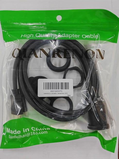 QIANRENON USB C & HDMI Waterproof Cable Adapter, 4K@60HZ, 1m/3.3ft for Car, Dashboard, Desk, USB C 2.0 + HDMI 1.4