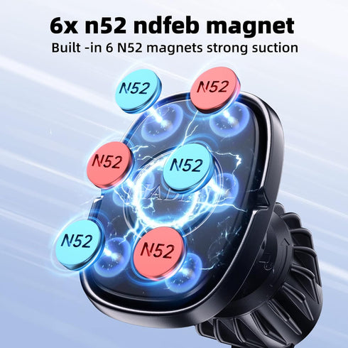 HADINI Magnetic Phone Car Mount, Air Vent Magnetic Holder for Car, Compatible with All Smartphones