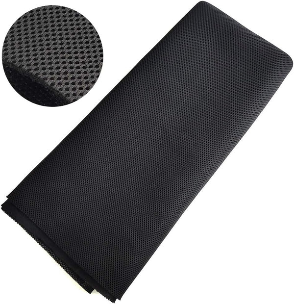 Speaker Grill Cloth Stereo Mesh Fabric - Black for Speaker Repair, 55 x 40 in / 140 x 100 cm