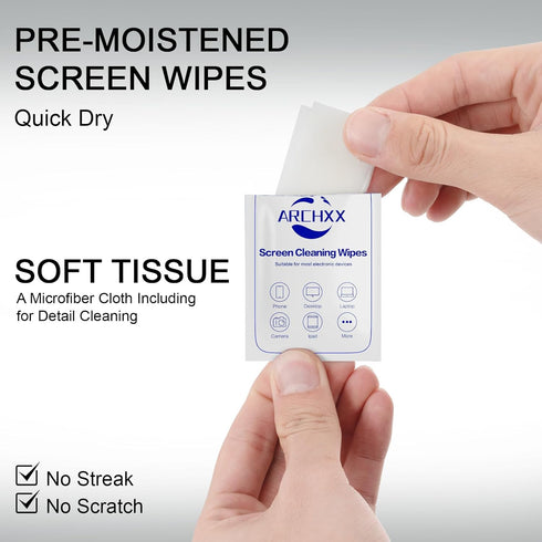 120 Count 6"x6" ARCHXX Screen Wipes for Electronics, Pre-Moistened Screen Cleaner for Screens