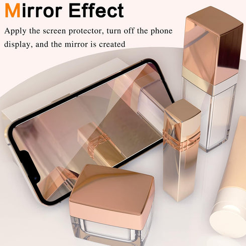 iPhone 13/13 Pro Privacy Screen Protector, Mirrored Tempered Glass Film for iPhone 14, Shatterproof, Touch Sensitive