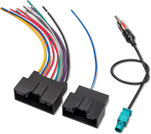 RED WOLF Stereo Wiring Harness w/Antenna Adapter Connector Plug for Ford Transit