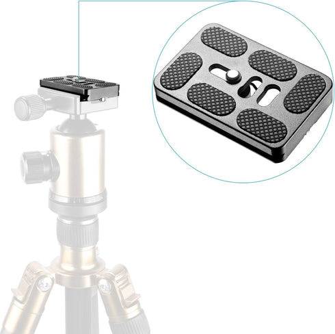 Neewer 2 Pieces Metal PU-60 Universal Quick Shoe Plate with 1/4 inch Screw for Camera Tripod