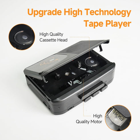 Portable Walkman Cassette Player Converter, Cassette to Digital via USB, Full Stereo Sound