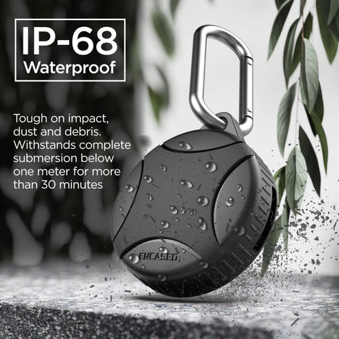Encased Waterproof Airtag Case Compatible with Apple Airtag Keychain Holder, Black (2)