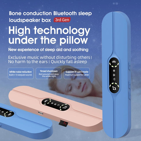 borotess 10 Pillow Speaker for Sleeping, Mini Bone Conduction Bluetooth Under Pillow Speaker with Soothing Sounds