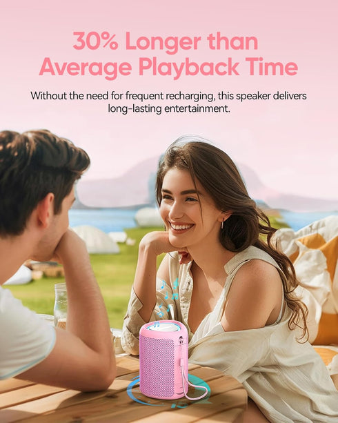 Portable Bluetooth Speaker with Lights, Crystal Clear Sound, IPX5 Waterproof, All Day Playtime, AUX & TF-Card Input