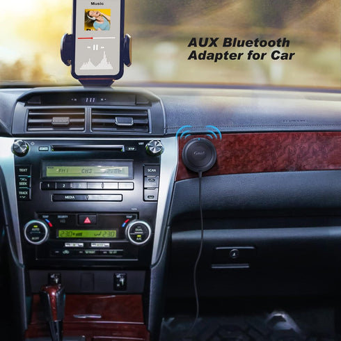 Bluetooth 5.0 Car Kit, AUX Bluetooth Adapter for Car with Ground Loop Noise Isolator for Handsfree Calls and Music Streaming,Voice Assistant,Car Bluetooth Adapter for Car/Home Stereo