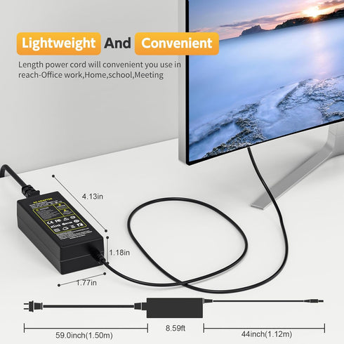 19V Power Cord Compatible with Samsung TV 32" Models UN32J4000, UN32J5205, A4819-FDY, BN44-00835A Power Supply