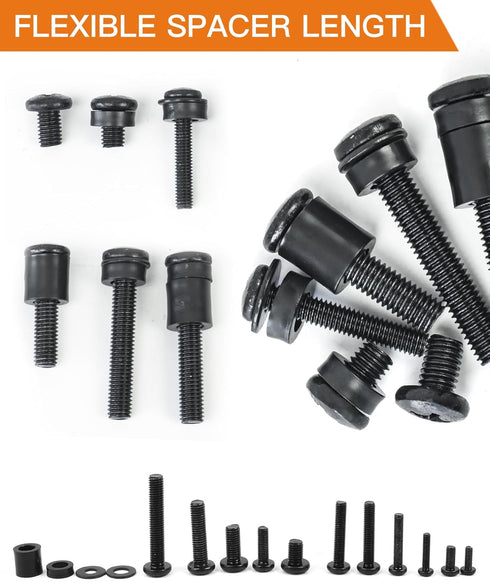 Universal TV Mounting Hardware Screw Kit Set with Box - M4 M5 M6 M8 Screws and Washers for TV VESA Mounting, Fits Most