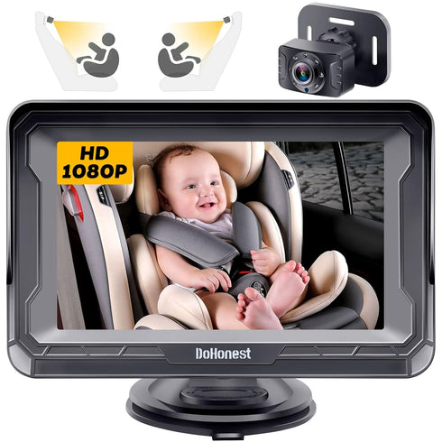 DoHonest Baby Car Camera HD 1080P - Rear-Facing Car Baby Monitor with