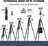 MoKo 70" Camera Tripod for iPad, iPhone, DSLR, SLR, with Travel Bag, Phone Holder, Wireless Remote, and Webcam