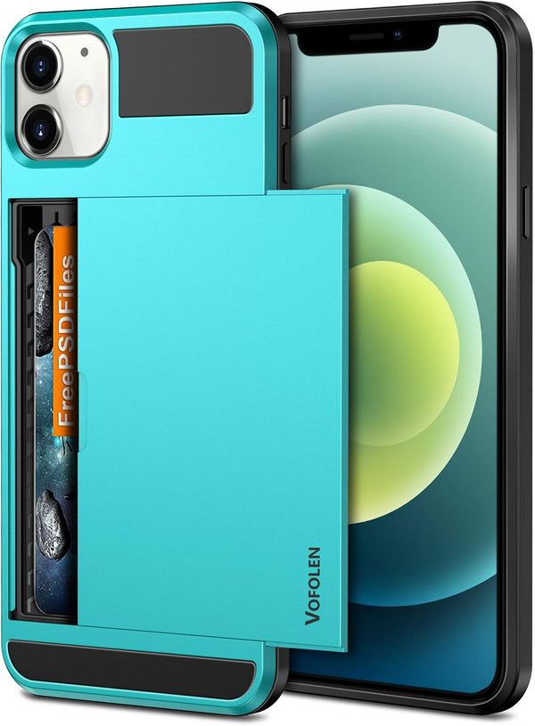 Vofolen Compatible with iPhone 12 Mini Case, Wallet Cover with Credit Card Holder, Anti-Scratch Dual Layer Shell