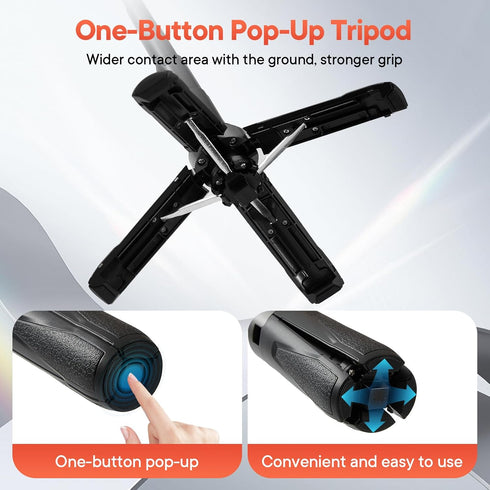Heliora 4-in-1 2 Phone Tripod, Magnetic Mini Selfie Stick,Pocket Size Selfie Stick with Wireless Detachable Remote