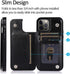 uCOLOR Flip Leather Wallet Case Card Holder for iPhone 12 Pro/12 Women and Girls with Card Holder Kickstand Marble Design Compatible with iPhone 12/iPhone 12 Pro 5G 6.1 inch(Black Leopard)