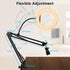 Overhead Camera Mount with 8" RGB Ring Light, Articulating Arm Phone Mount for YouTube Live Stream and Video Recording
