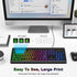 Atelus Large Print Backlit Keyboard, USB Wired Computer Keyboard, Full Size Keyboard with Rainbow Illuminated LED