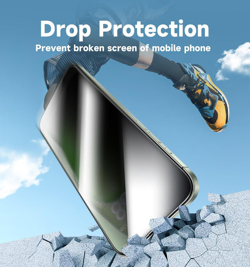 MAGIC JOHN Privacy Glass Screen Protector for iPhone 15 Plus 6.7" - 2 Pack, Easy Bubble-Free Installation, Auto