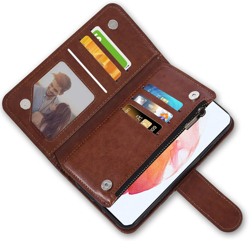 Asuwish Wallet Cover for Samsung Galaxy S21 5G 6.2 inch, Flower Leather Flip with Tempered Glass Screen Protector