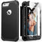 IDweel iPhone 6S Plus Case with Tempered Glass Screen Protector, Black, 3 in 1 Shockproof Slim Hybrid Heavy Duty Cover