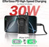 iWALK Reel Power Bank Built-in 2.3ft Retractable Cable, 10,000mAh PD 30W Fast Charging Portable Charger, 3-Output
