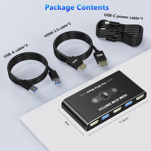 1 2 4K@60Hz 2 1 4 3.0 KVM Switch, KVM Switch Monitors Computers, HDMI Switch, KVM Switches for Computers Sharing