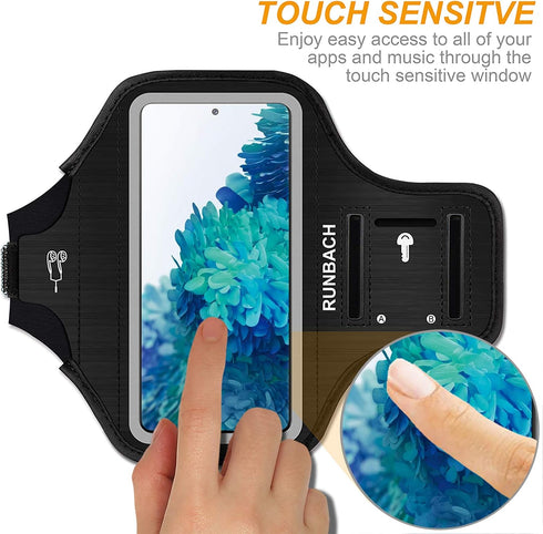Water Resistant Running Armband for Samsung Galaxy S20 FE/S20+/S10+/S10 Lite/S9+/S8+ with Fingerprint Touch