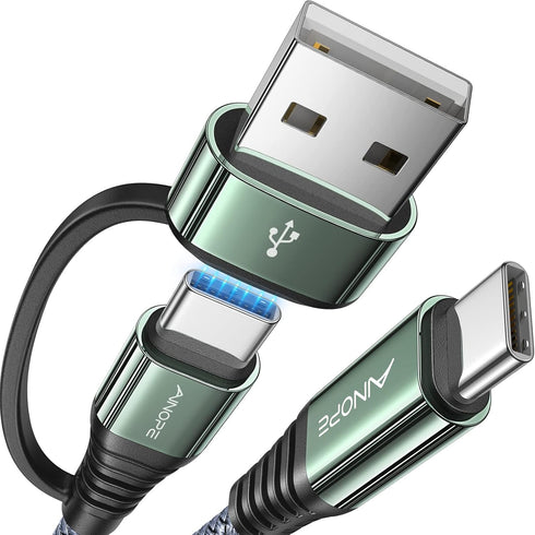 AINOPE 6FT USB C to USB C Cable, 3.1A, Nylon Braided, Compatible with iPad Pro, MacBook, Samsung Galaxy S22, Pixel.