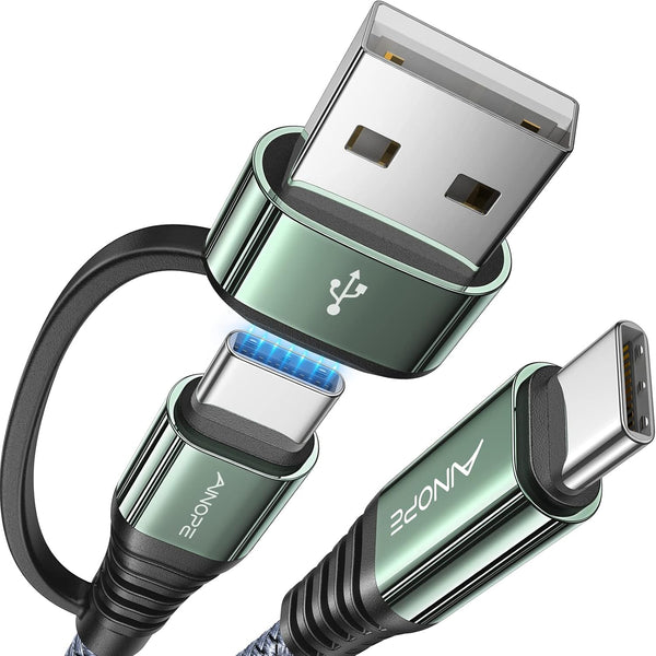 AINOPE 6FT USB C to USB C Cable, 3.1A, Nylon Braided, Compatible with iPad Pro, MacBook, Samsung Galaxy S22, Pixel.