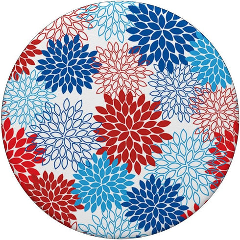 Floral Flower Dahlia Red White Blue America PopSockets Standard PopGrip