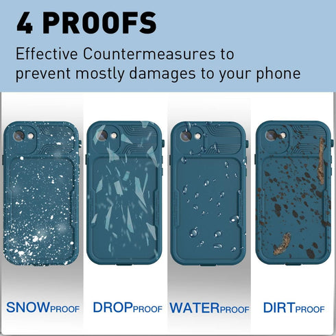 AICase iPhone SE 2020/2022/iPhone 7/8/6/6s Waterproof Case, 4.7" 360 Dustproof and Shockproof, IP68 Full Body Protection Fully Sealed Underwater Protective Cove for iPhone 6/6s7/8/SE 2020/SE 2022