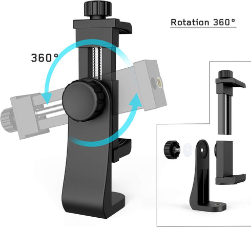 Zttopo Universal Phone Tripod Mount Adapter with ireless Camera Remote and LED Light, Cell Phone Holder with Adjustable