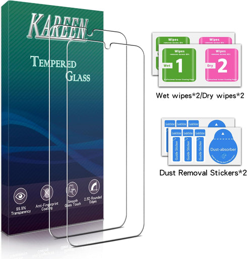 2-Pack A15 5G 9H KAREEN Screen Protector for Samsung Galaxy Tempered Glass, Anti Scratch, Bubble Free, Hardness, Easy