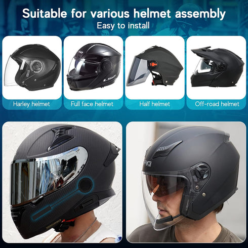 Motorcycle Helmet Bluetooth Headset, Outdoor Hands-Free Speaker, Bluetooth 5.3 EDR, High Sound Quality
