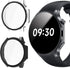 Lamshaw Hard PC Case for OnePlus Watch 2 with Screen Protector, Compatible Smartwatch Case (2 Pack-Black+Clear)