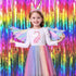 2 Packs Rainbow Party Decorations, Rainbow Foil Fringe Curtain, Neon Backdrop, Metallic Tinsel Photo Booth Props