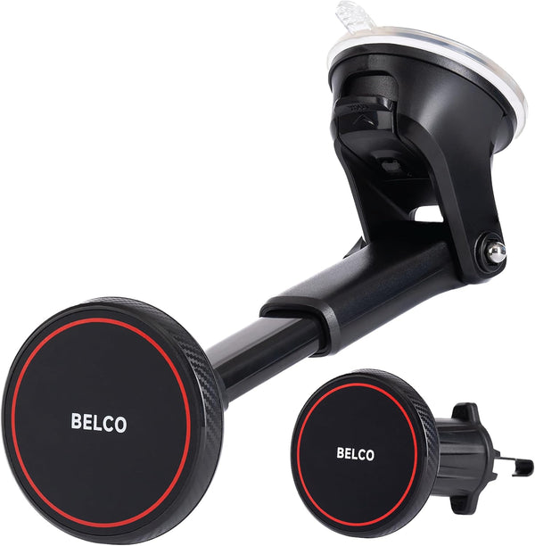 BELCO Magnetic Phone Holder for Car Suction Cup Phone Mount with Adjustable Rotating