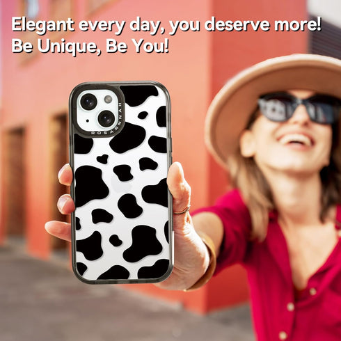 Rosarnnah 15 6.6 15 6.1" Compatible for iPhone Case Cute - Durable Shockproof ft Drop Impact Phone Case - Black Funny