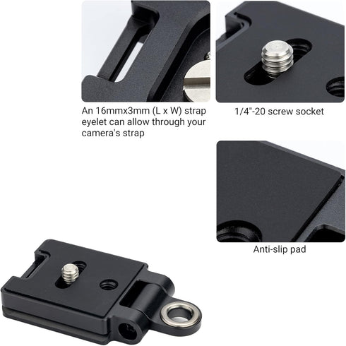 Kiorafoto 40MM Universal Arca Swiss Quick Release Plate with 1/4"-20 Screw for Tripod Ball Head